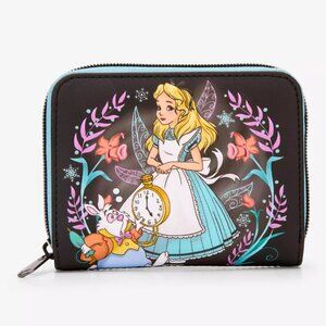 Loungefly Disney Alice In Wonderland Winter Drawing Mini Zipper Wallet